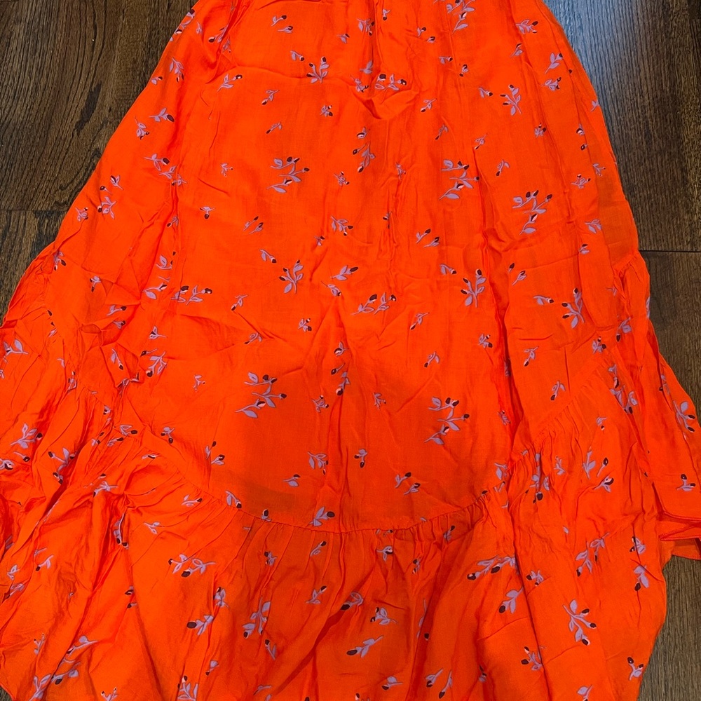 Free People Bright Orange Floral Maxi Dress - Picture 2 of 8